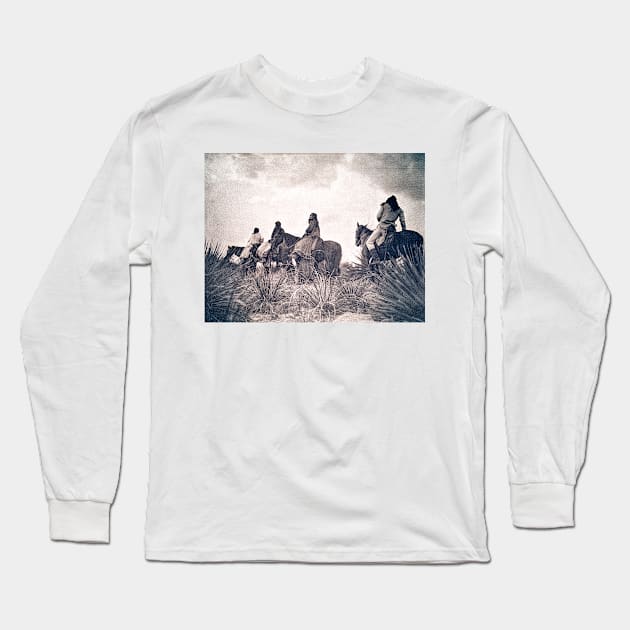 Apace Horseriders Before The Storm 1906 Edward S. Curtis Long Sleeve T-Shirt by rocketshipretro